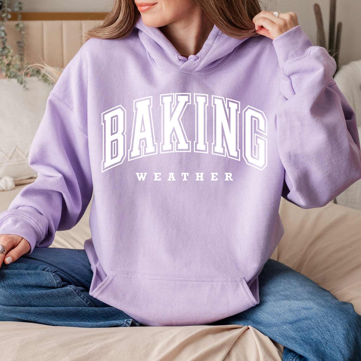 Baking Weather White Ink Unisex Hoodie