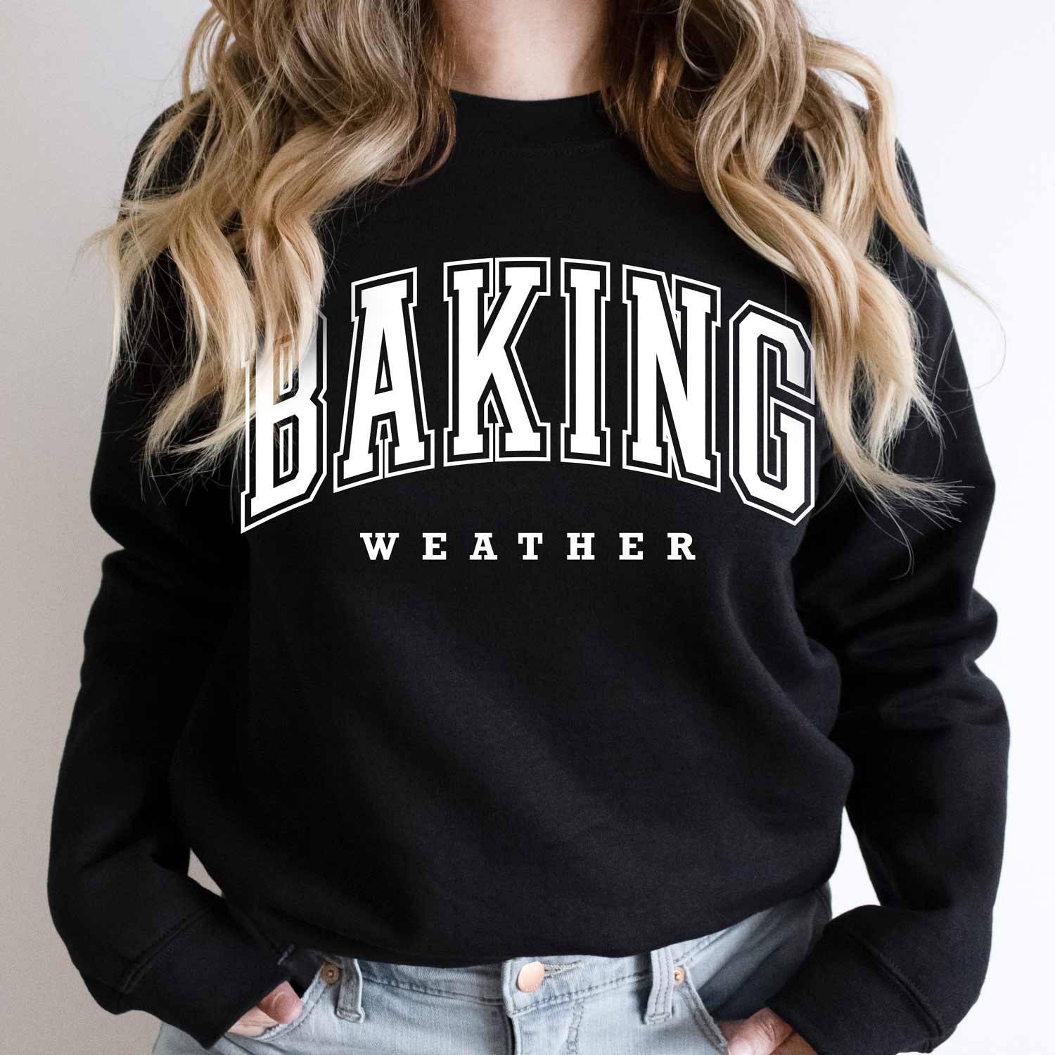 Baking Weather White Ink Unisex Sweatshirt