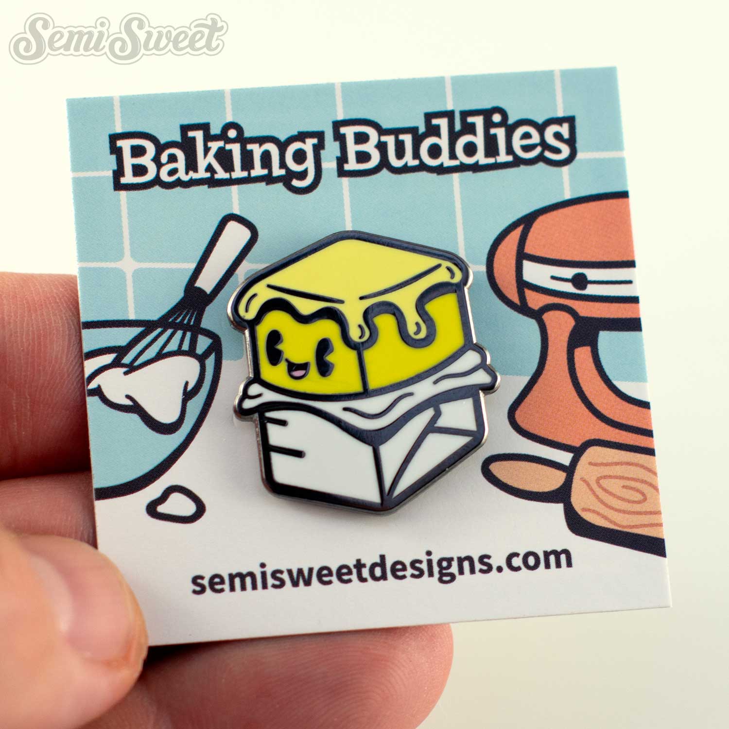 baking buddies butter enamel pins