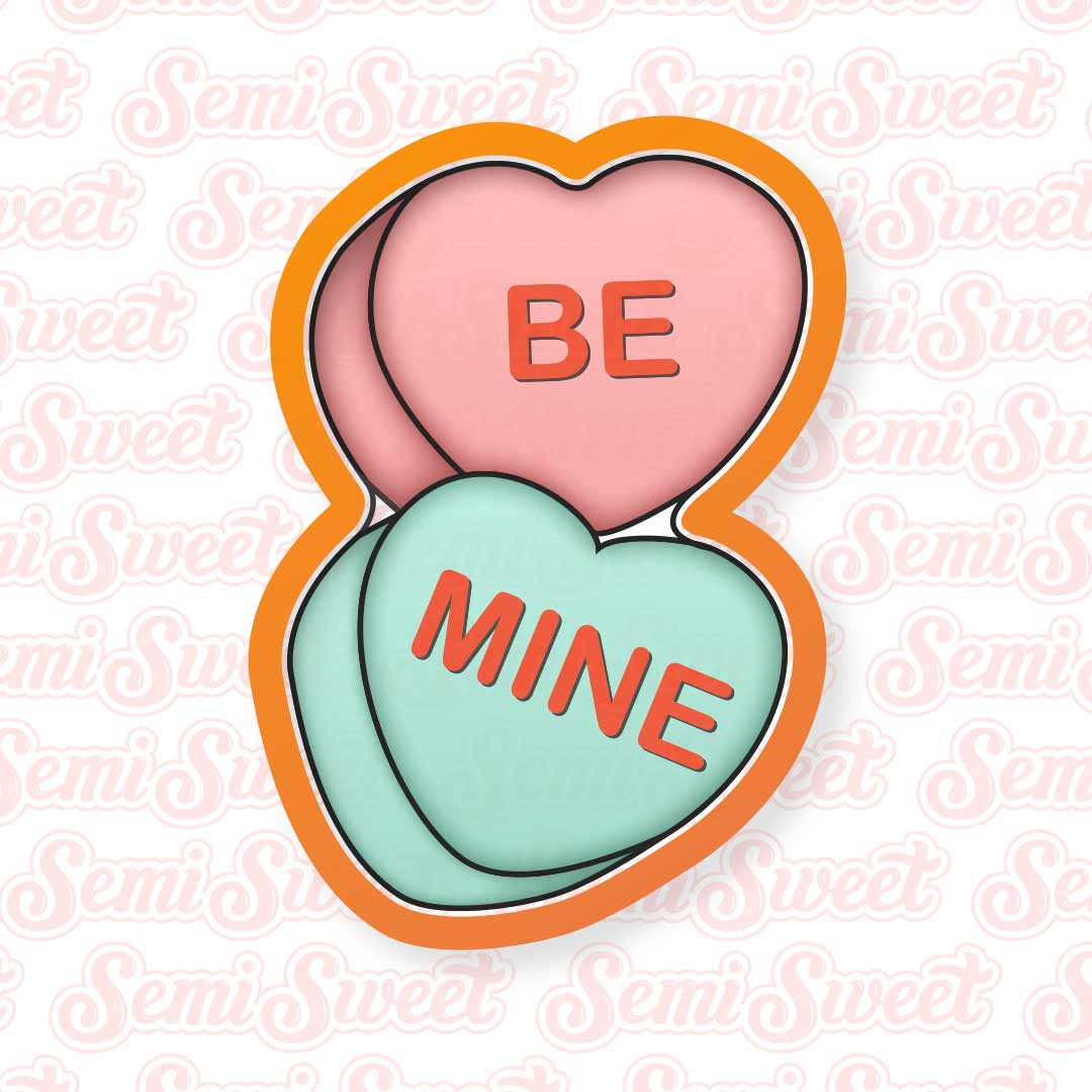 Candy Hearts Pair Cookie Cutter | Semi Sweet Designs