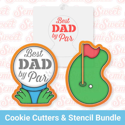 Golf Ball & Putting Green Cookie Cutter & Stencil Bundle