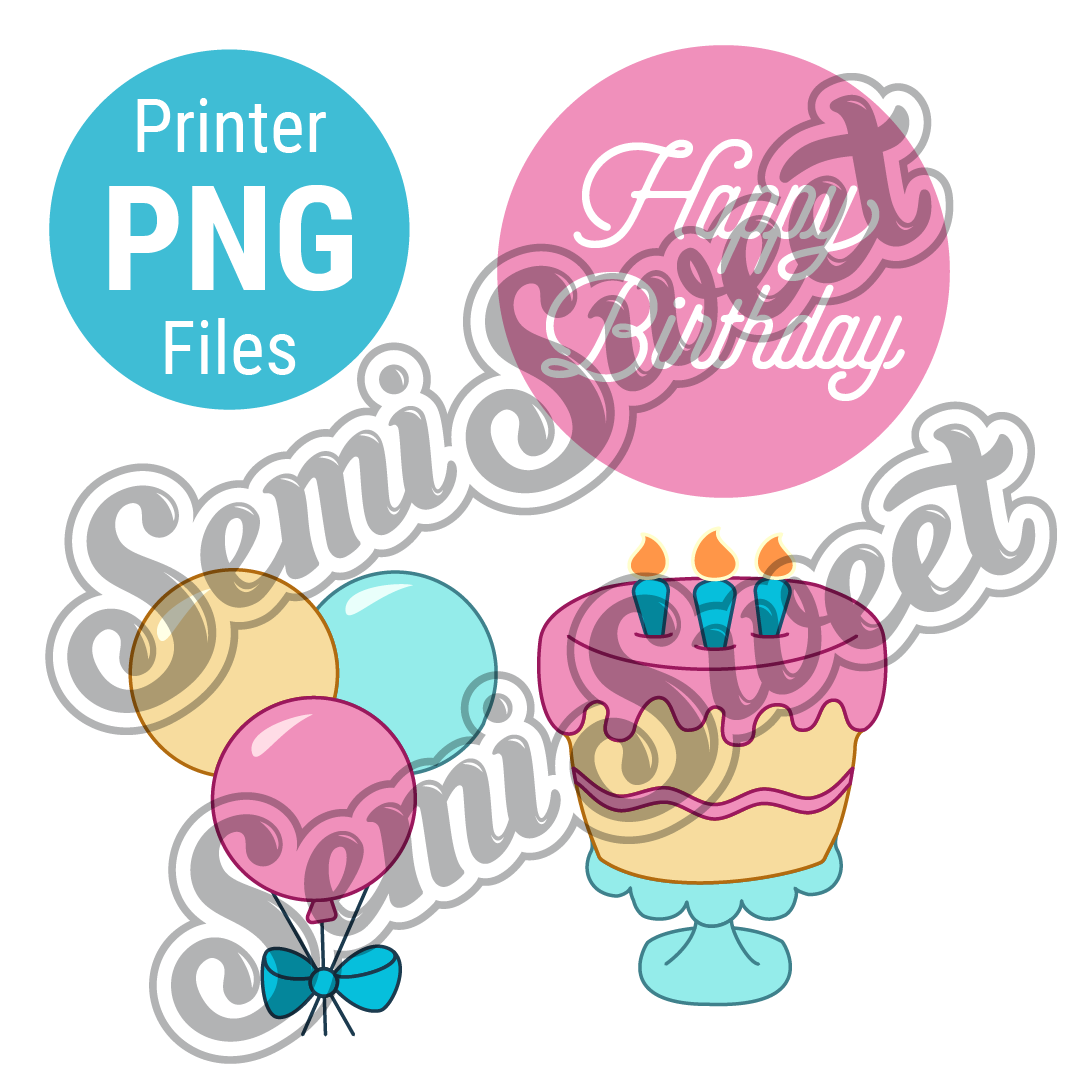 Birthday Platter Set - PNG Images | Semi Sweet Designs