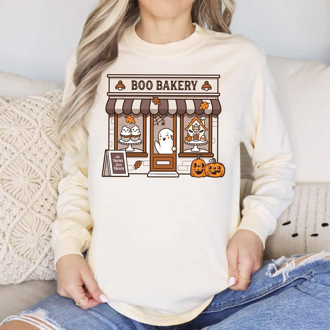 Boo Bakery Storefront Unisex Long Sleeve T-Shirt