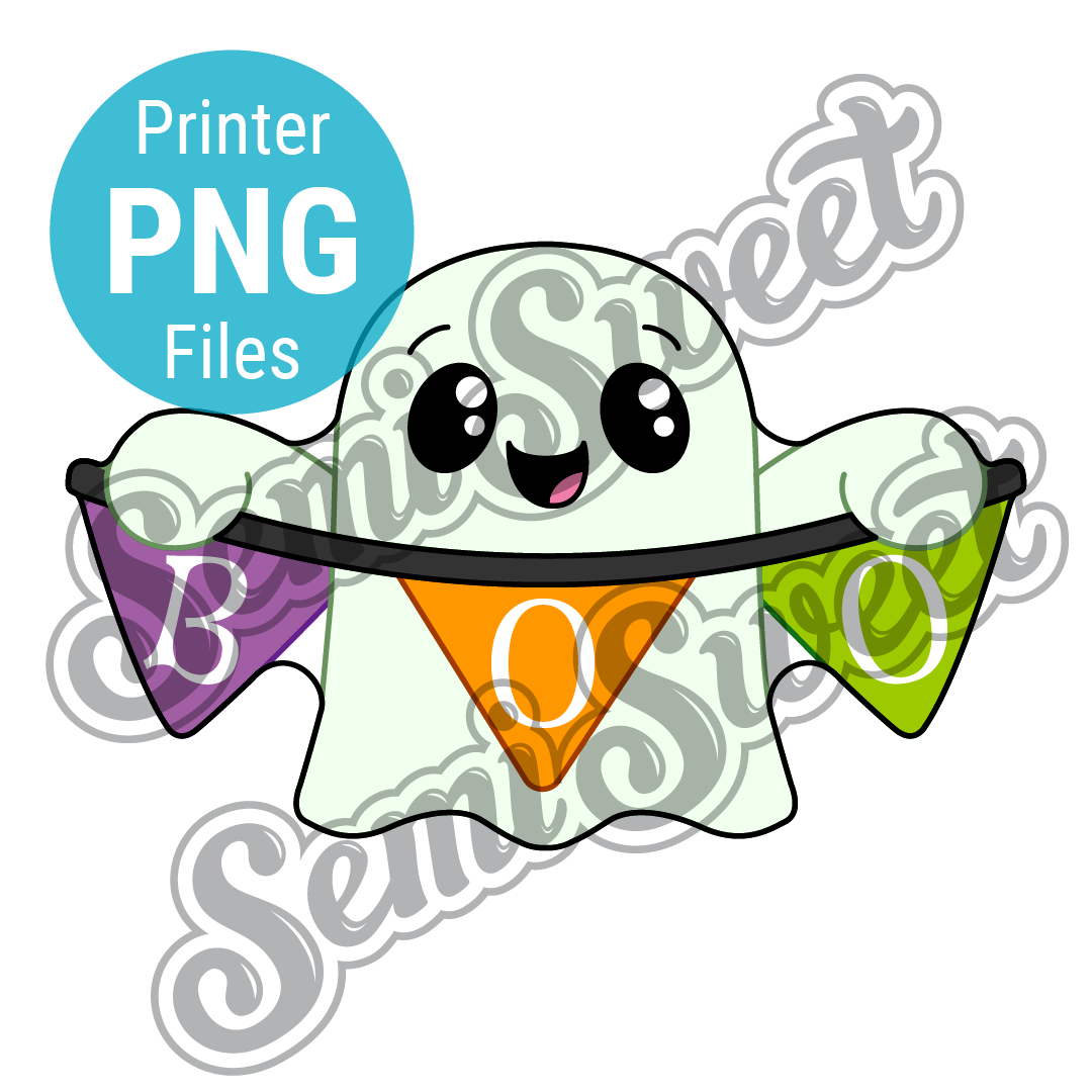 Single Piece Banner Ghost - PNG Images | Semi Sweet Designs