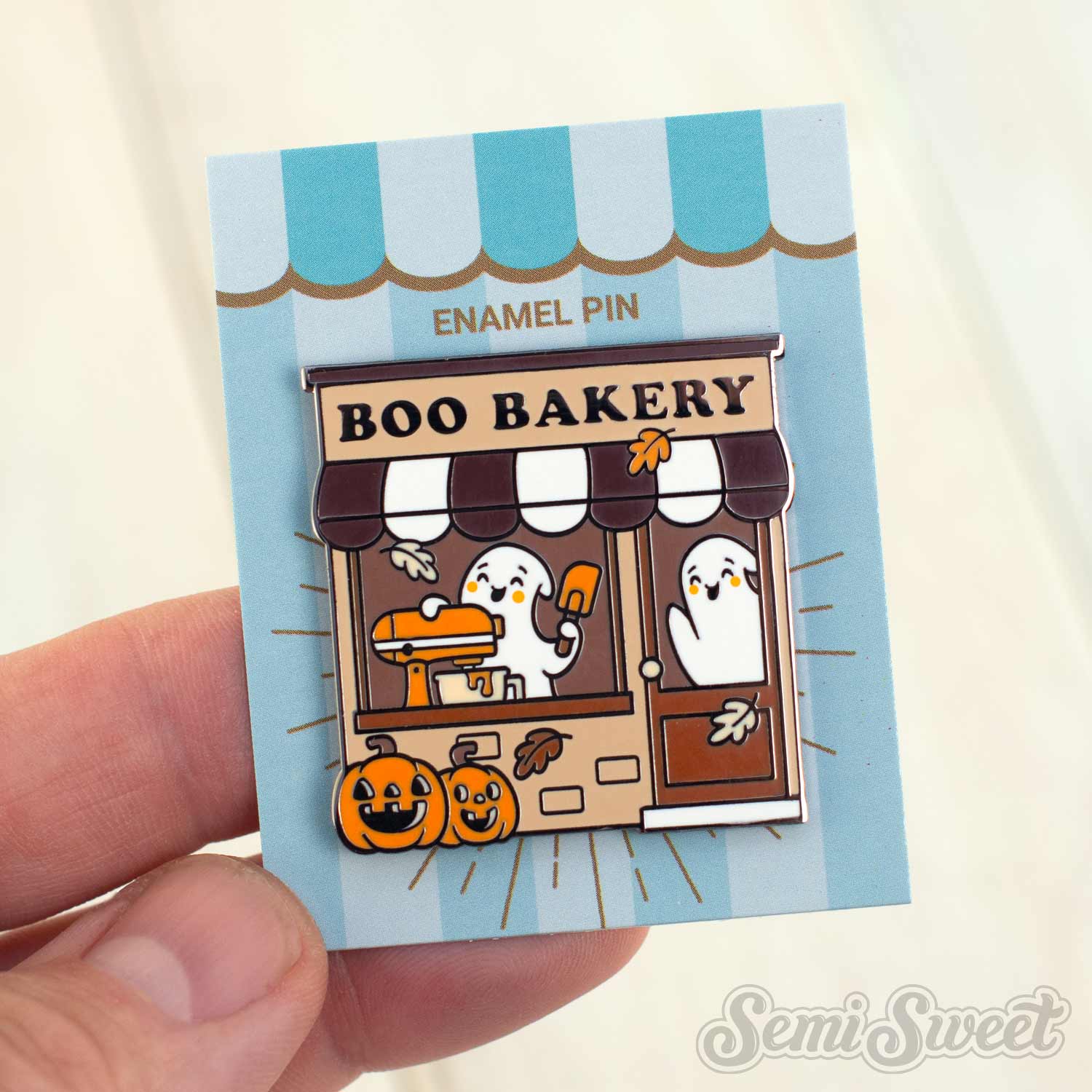 boo bakery enamel pin