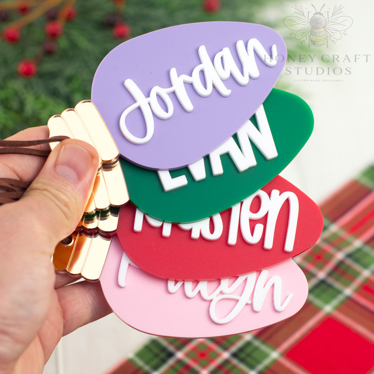 Personalized Christmas Light Bulb Ornament
