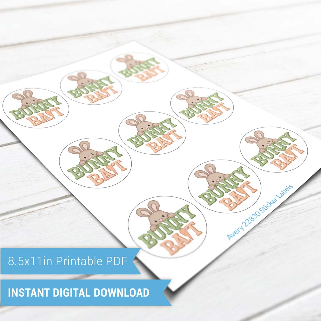 Bunny Bait - Instant Download Printable E-Tag