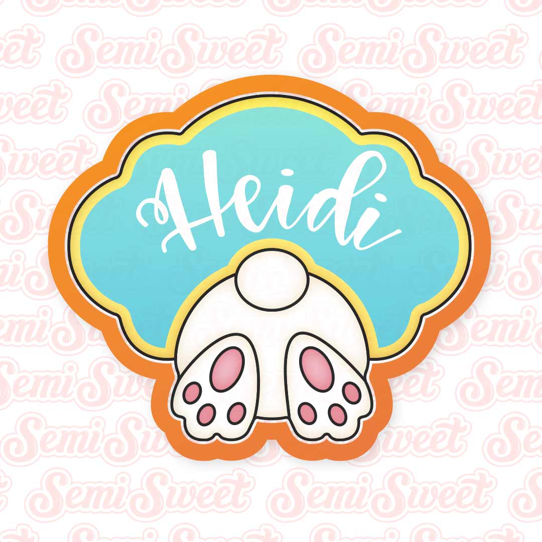 Bunny Booty Plaque Cookie Cutter | Semi Sweet Designs