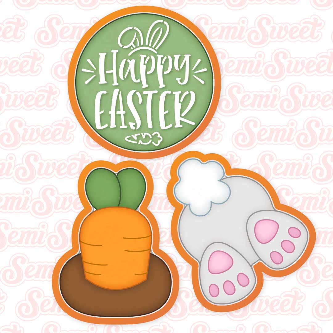 Bunny Butt Carrot in Dirt Cookie Cutter Platter Set