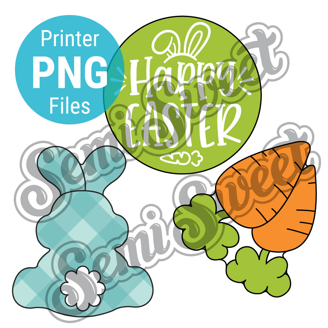 Easter Bunny and Carrot Platter Set - PNG Images