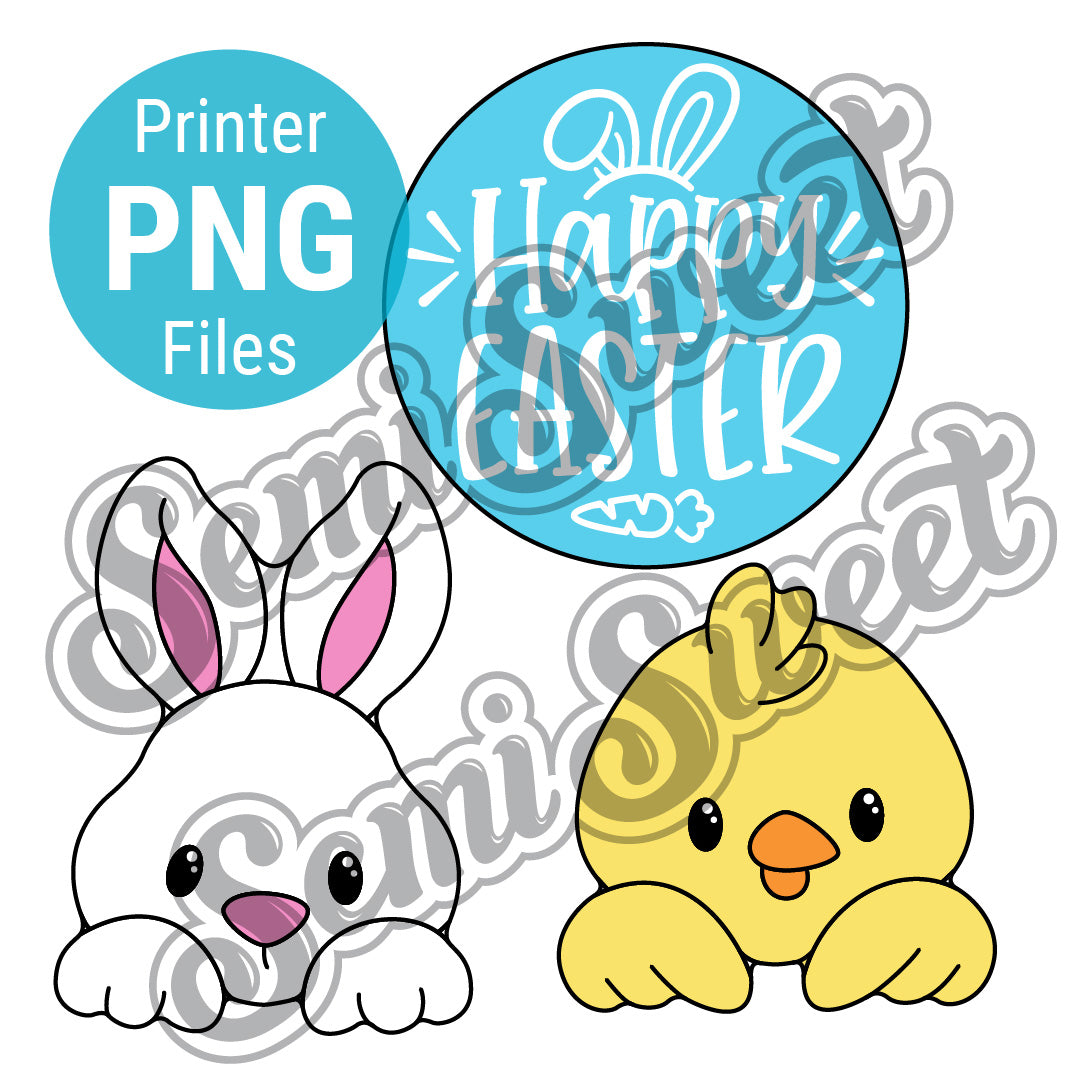 Easter Bunny and Chick Platter Set - PNG Images | Semi Sweet Designs