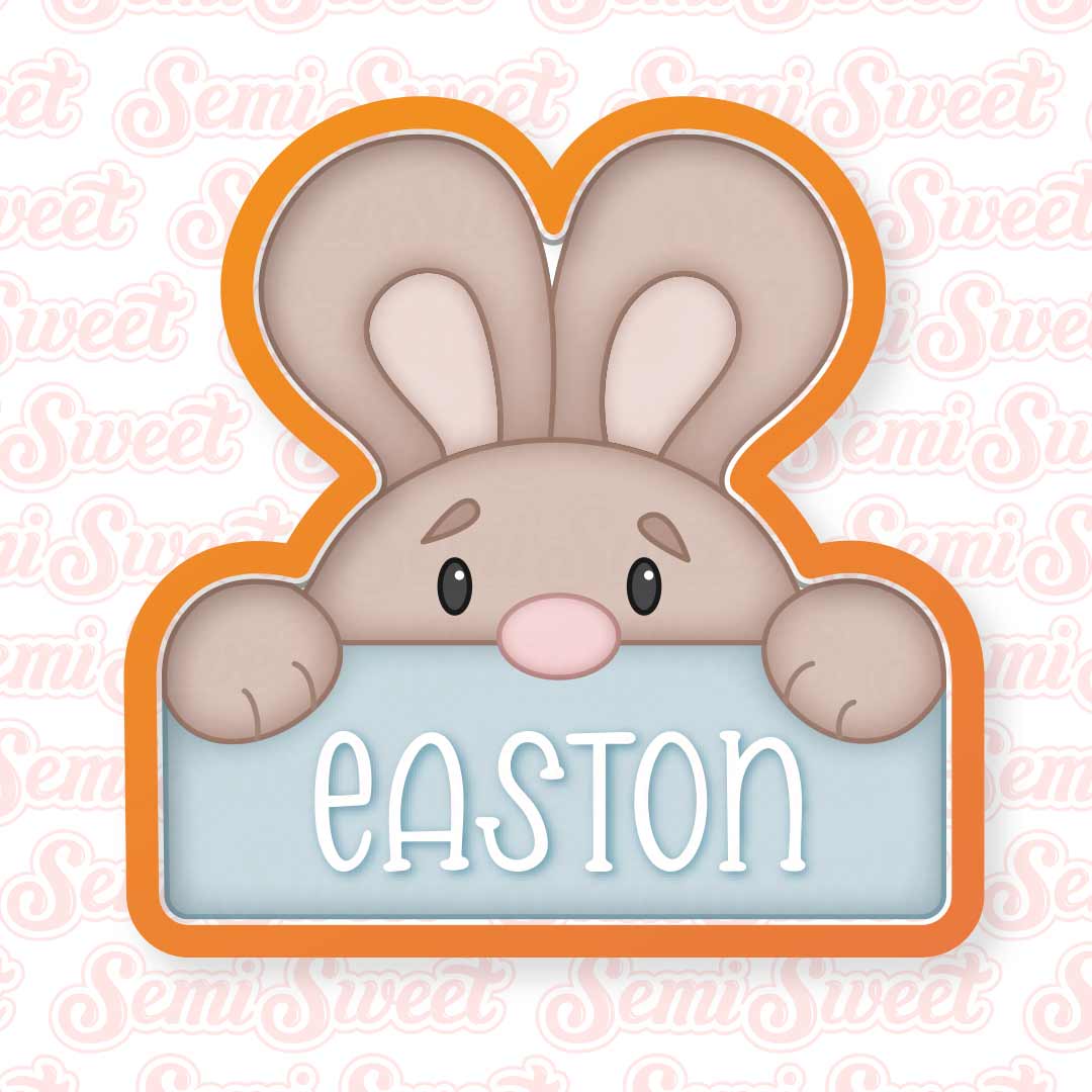 Bunny Head Name Plaque Cookie Cutter