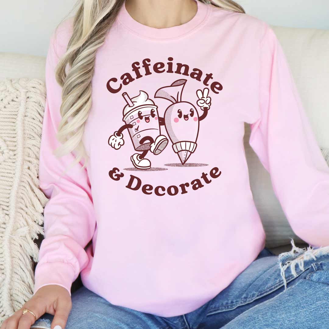 Caffeinate & Decorate Unisex Long Sleeve T-Shirt