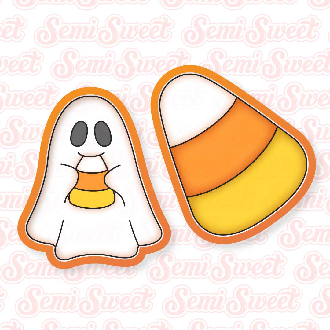 Ghost Candy Corn Cookie Platter Set