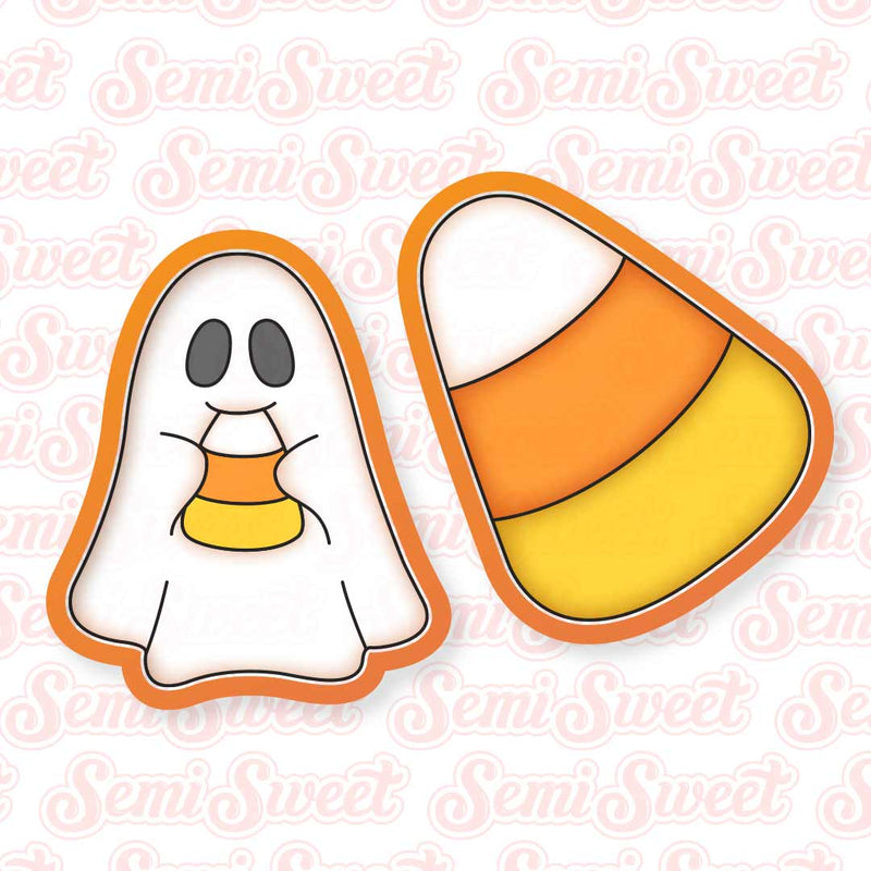 Ghost Candy Corn Cookie Platter Set