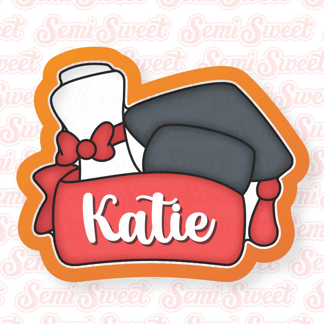 Graduation Cap Diploma Banner Cookie Cutter