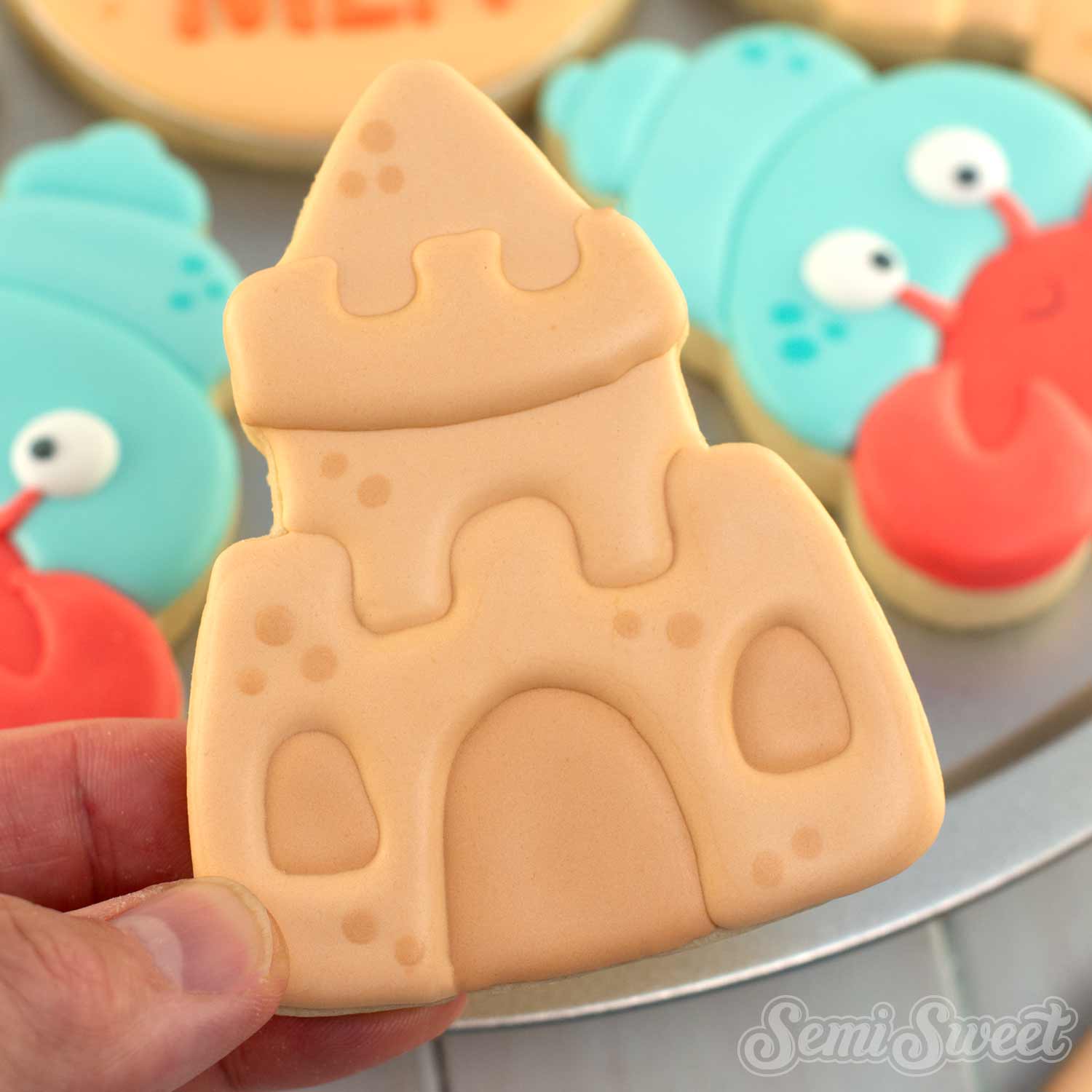 Sand Castle Hermit Crab Cookie Platter Set