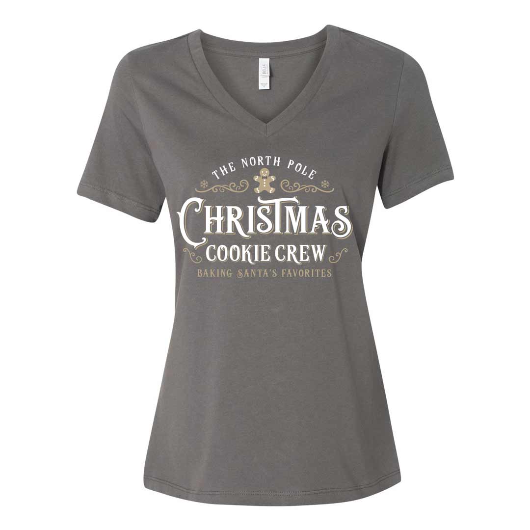 Christmas Cookie Crew Ladies V-Neck T-Shirt