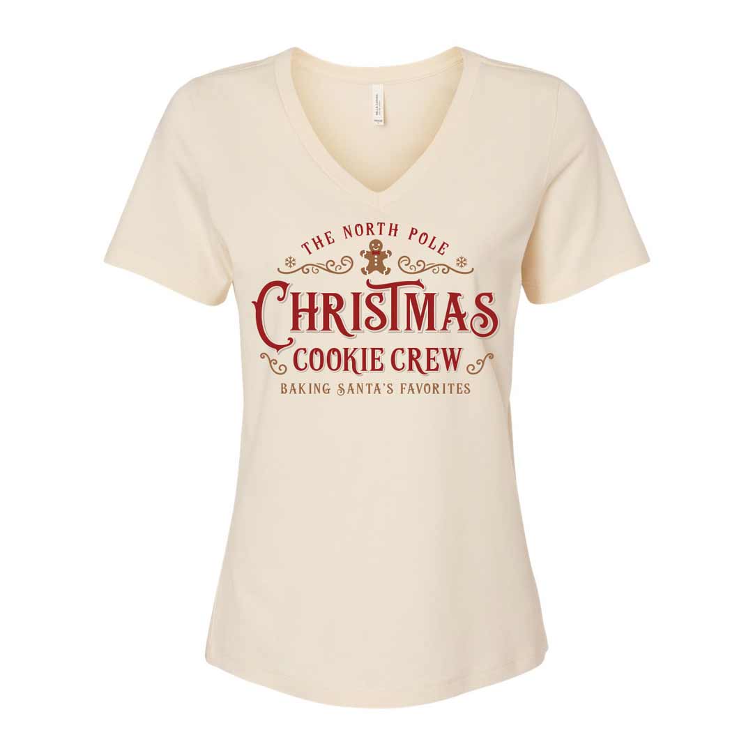 Christmas Cookie Crew Ladies V-Neck T-Shirt