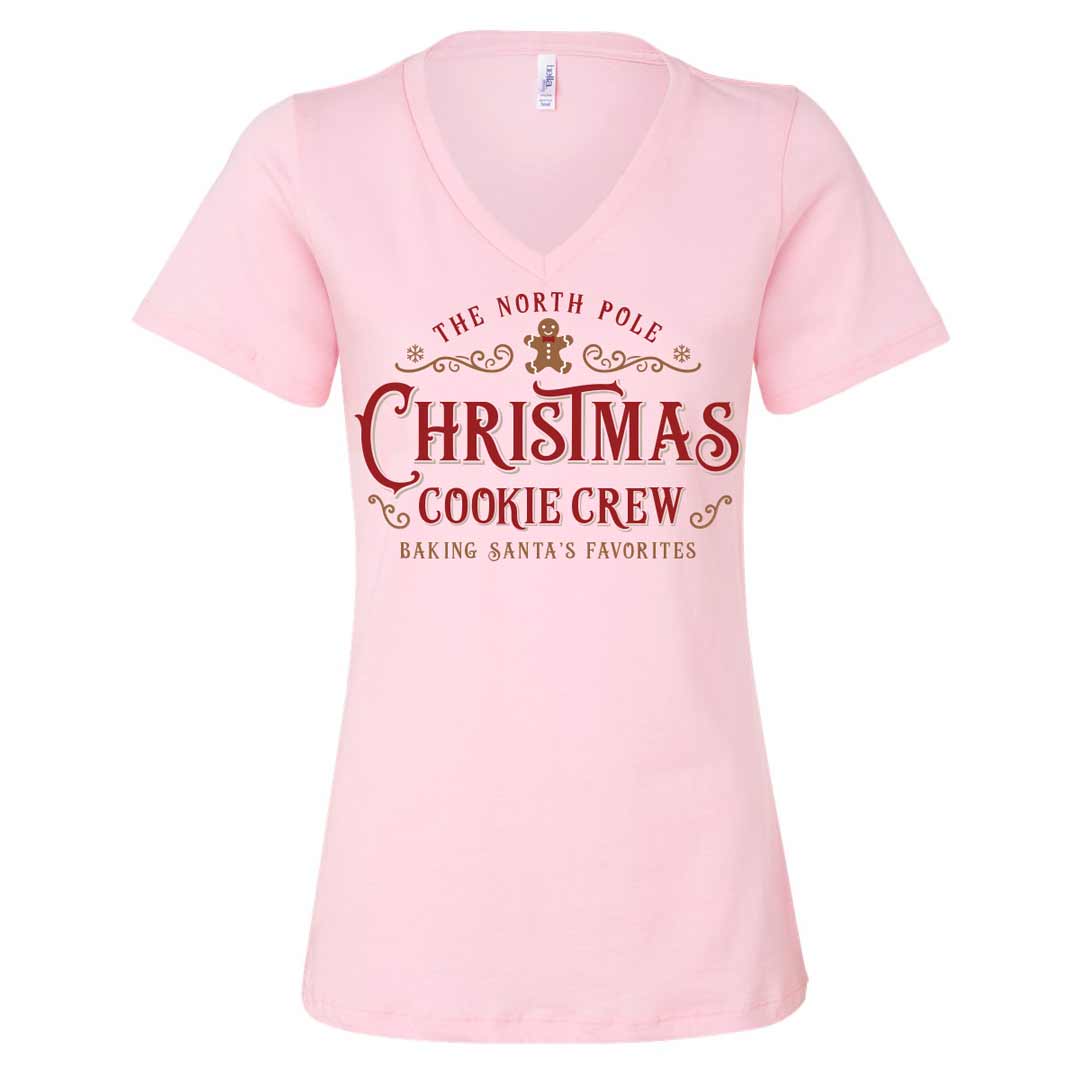 Christmas Cookie Crew Ladies V-Neck T-Shirt