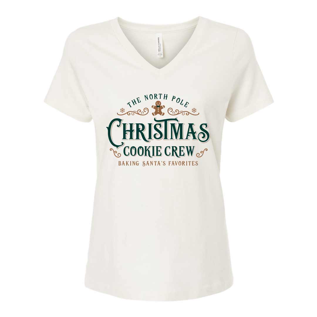 Christmas Cookie Crew Ladies V-Neck T-Shirt