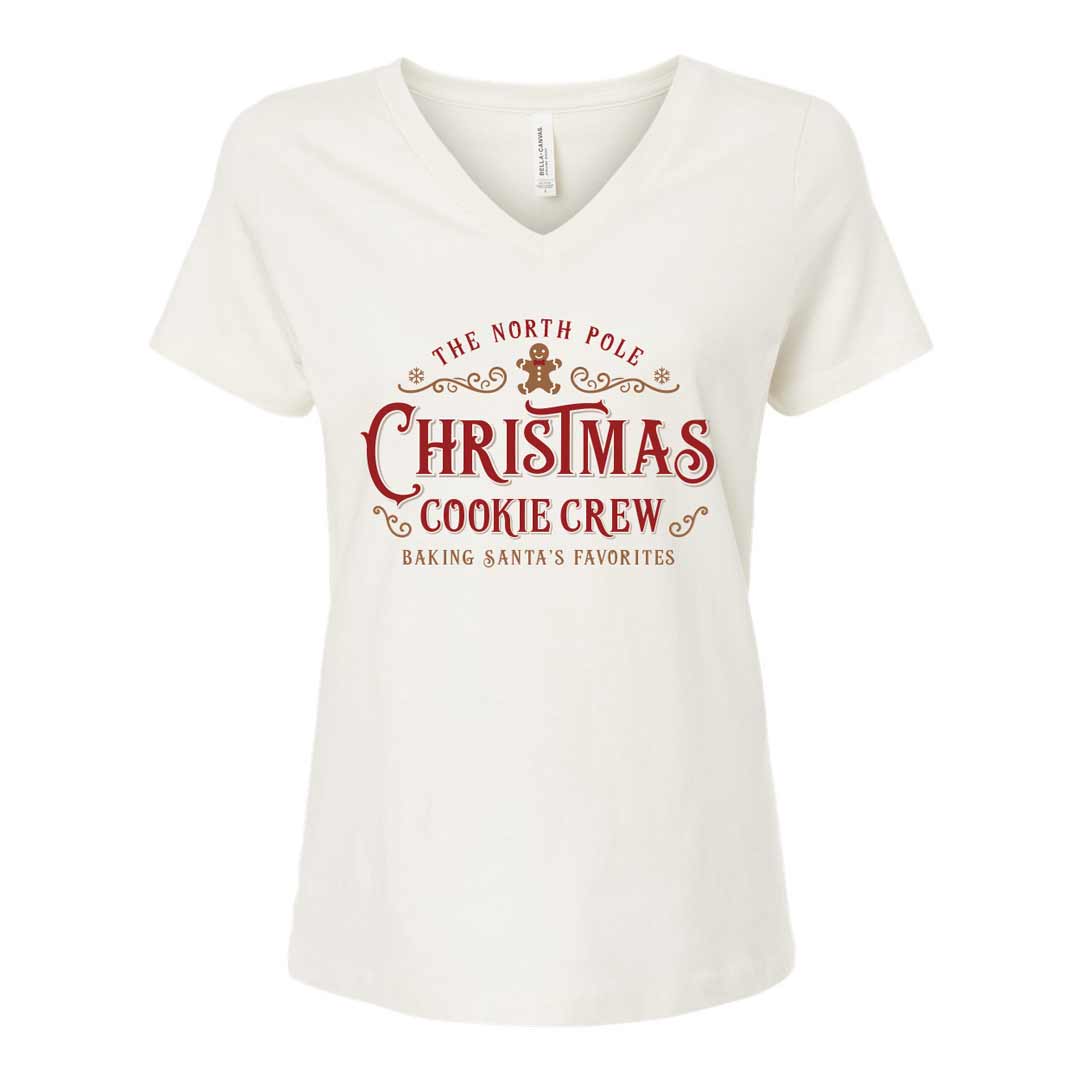 Christmas Cookie Crew Ladies V-Neck T-Shirt