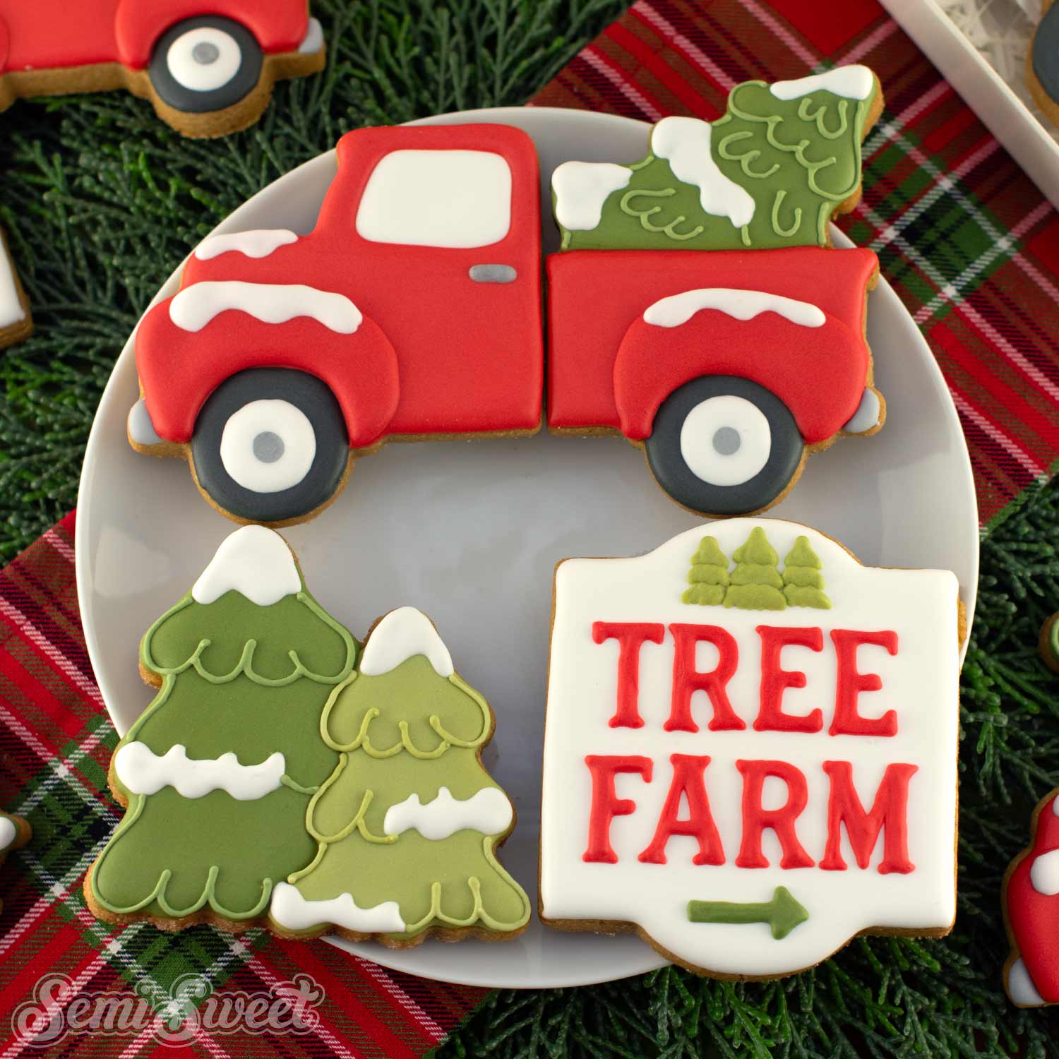 Christmas Farm Truck Cookie Cutter Set