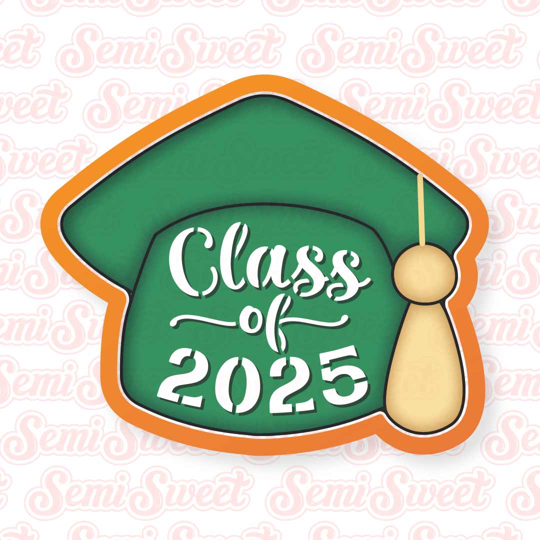 Graduation Cap Plaque Cookie Cutter | Semi Sweet Designs