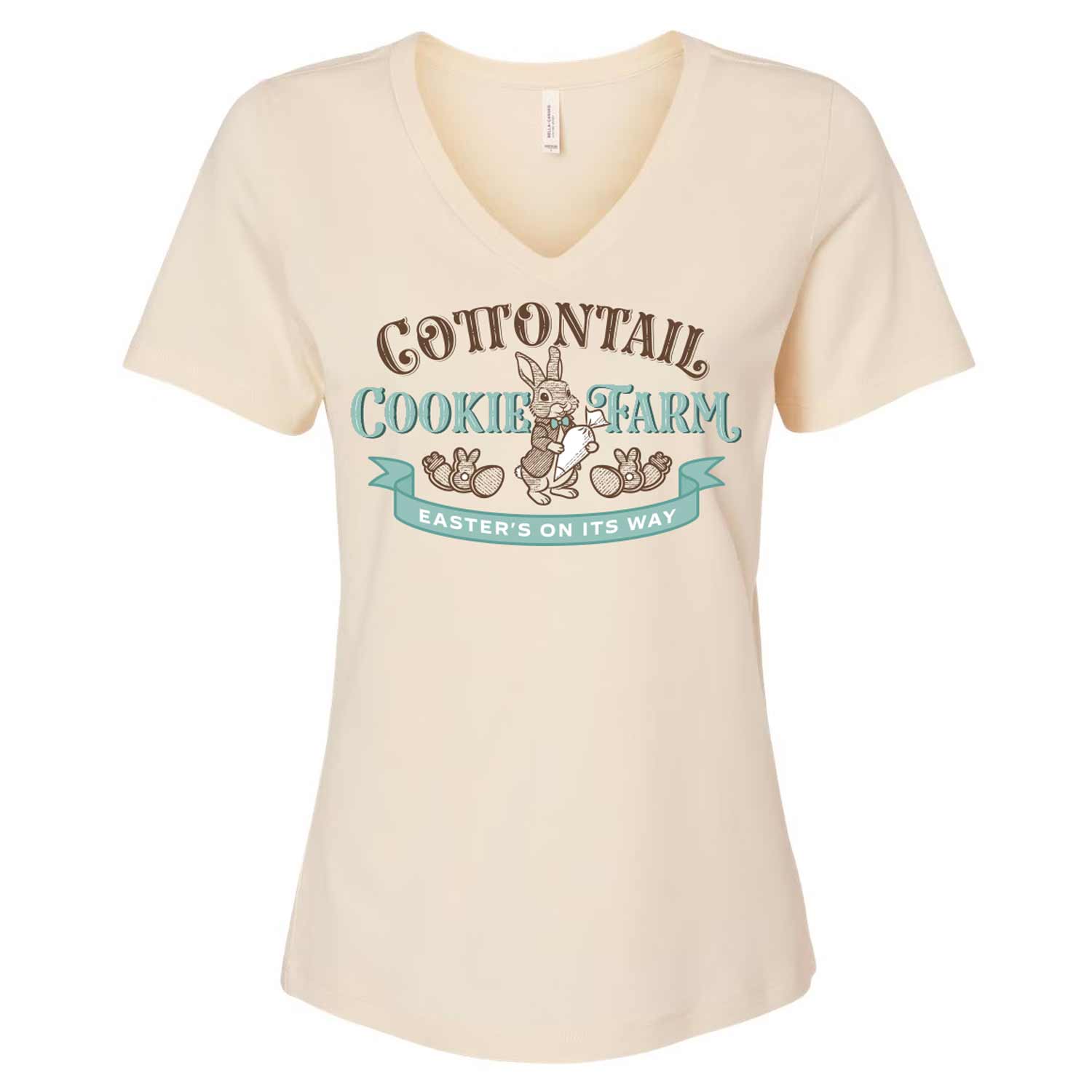 Cottontail Cookie Farm Ladies V-Neck T-Shirt