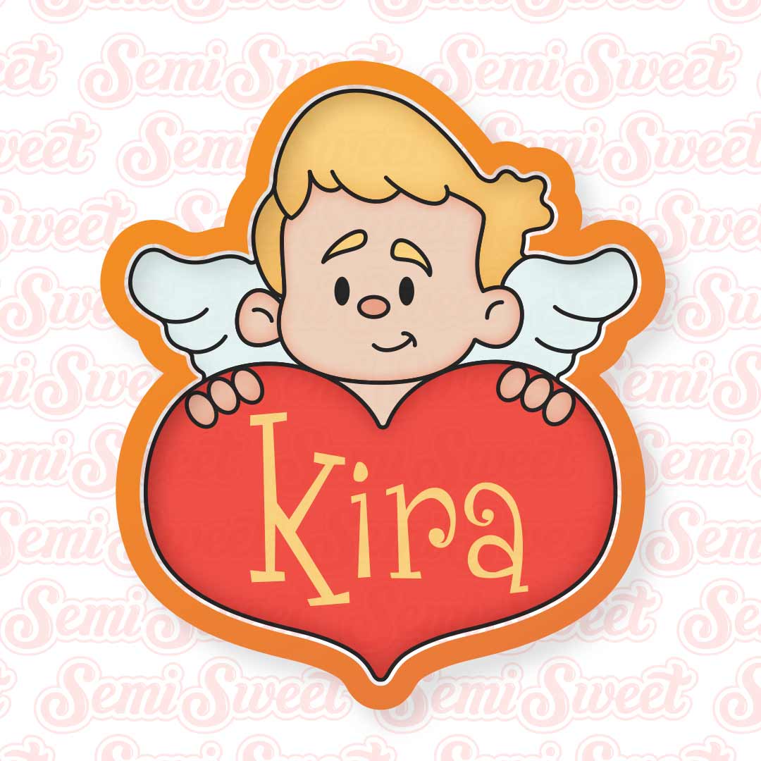 Cupid on Heart Cookie Cutter | Semi Sweet Designs