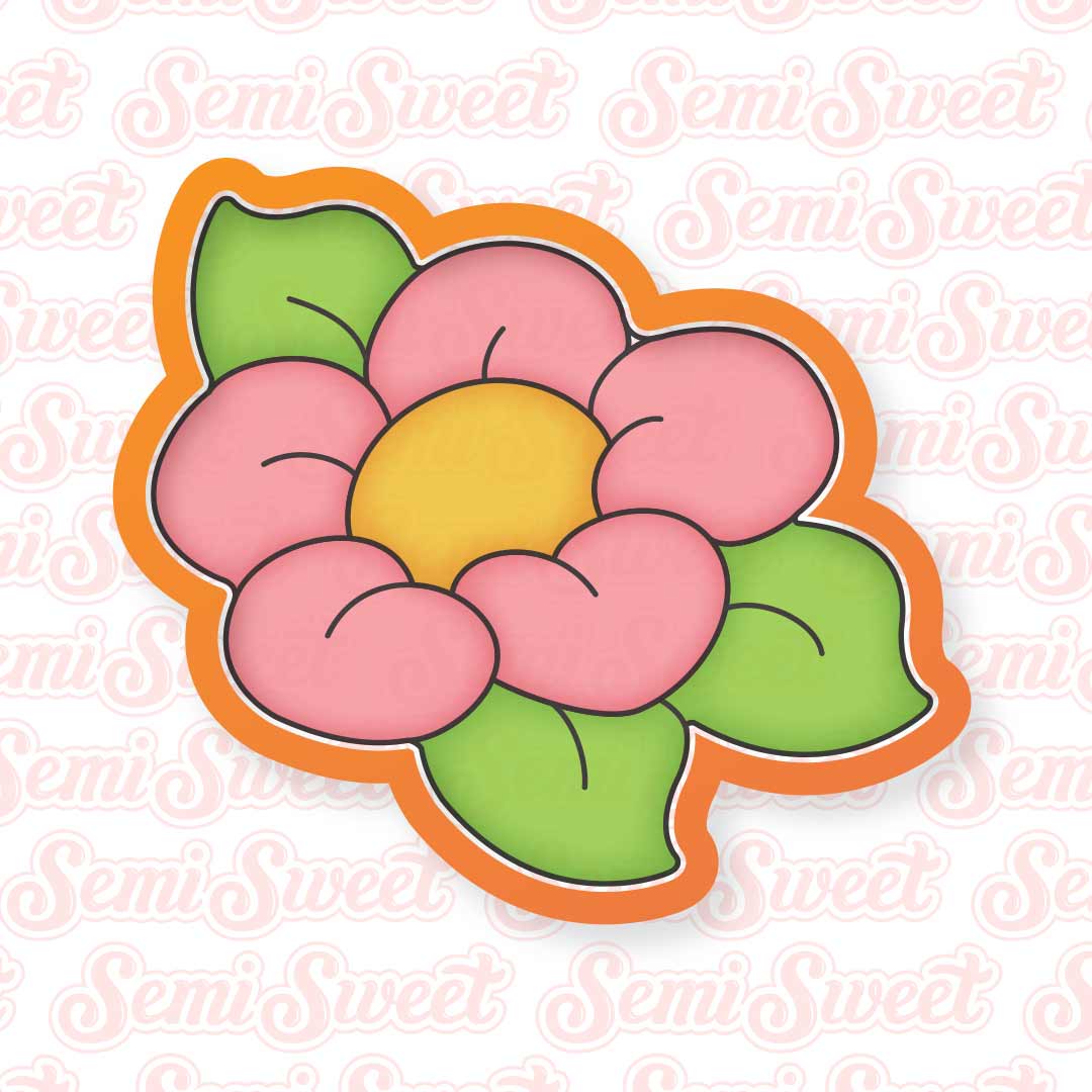 Daisy with Leaves Cookie Cutter | Semi Sweet Designs