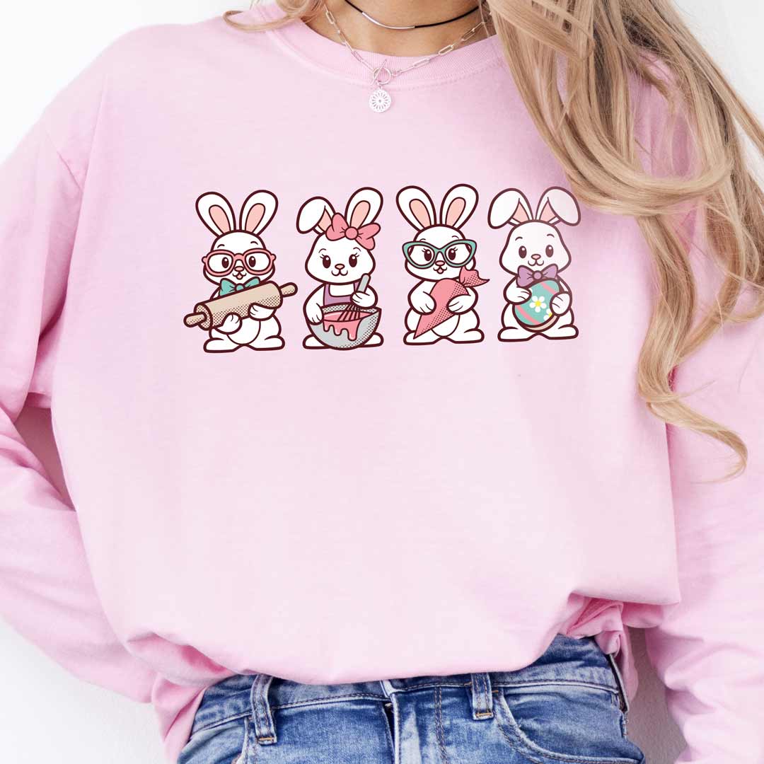 Cookie Decorating Easter Bunnies Unisex Long Sleeve T-Shirt