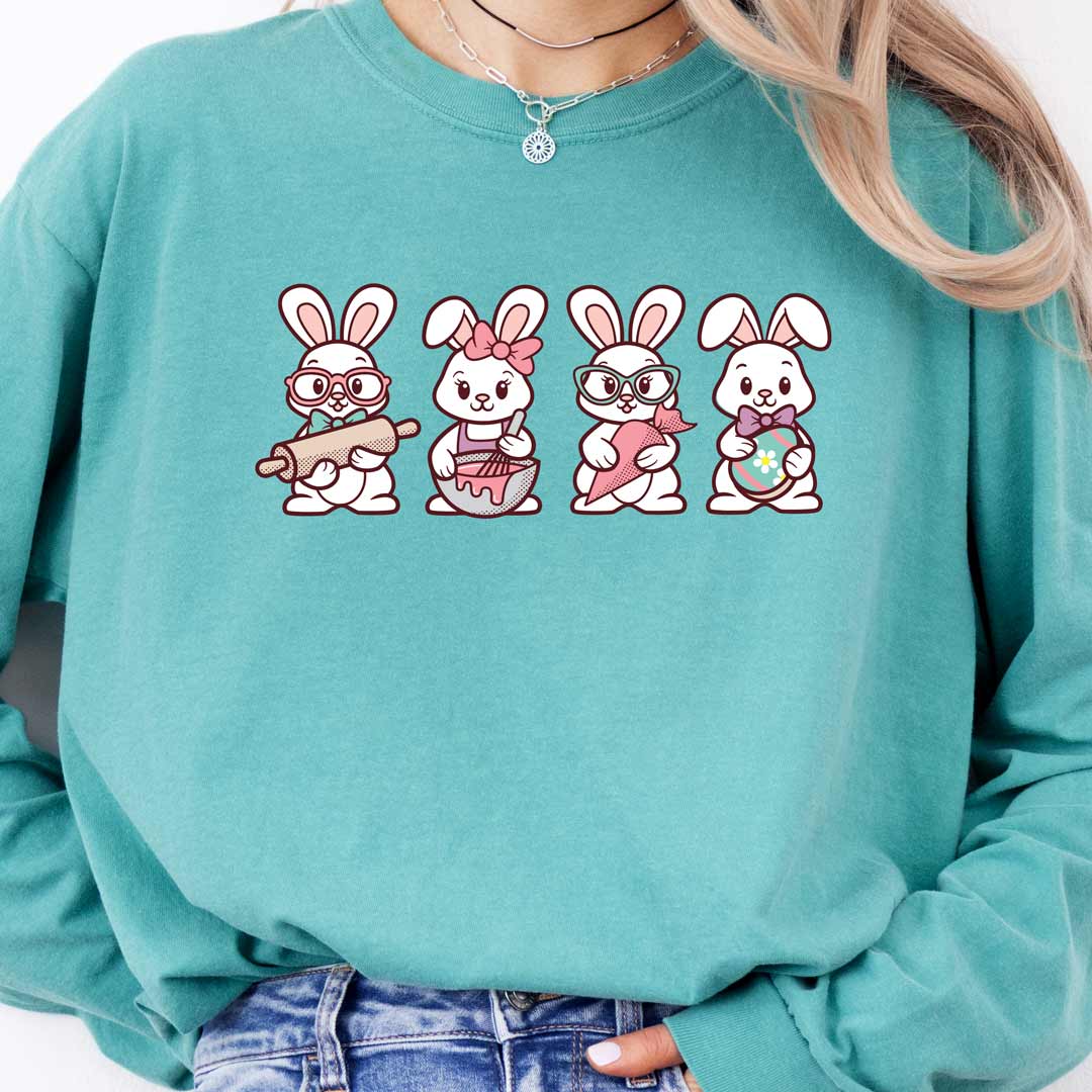 Cookie Decorating Easter Bunnies Unisex Long Sleeve T-Shirt