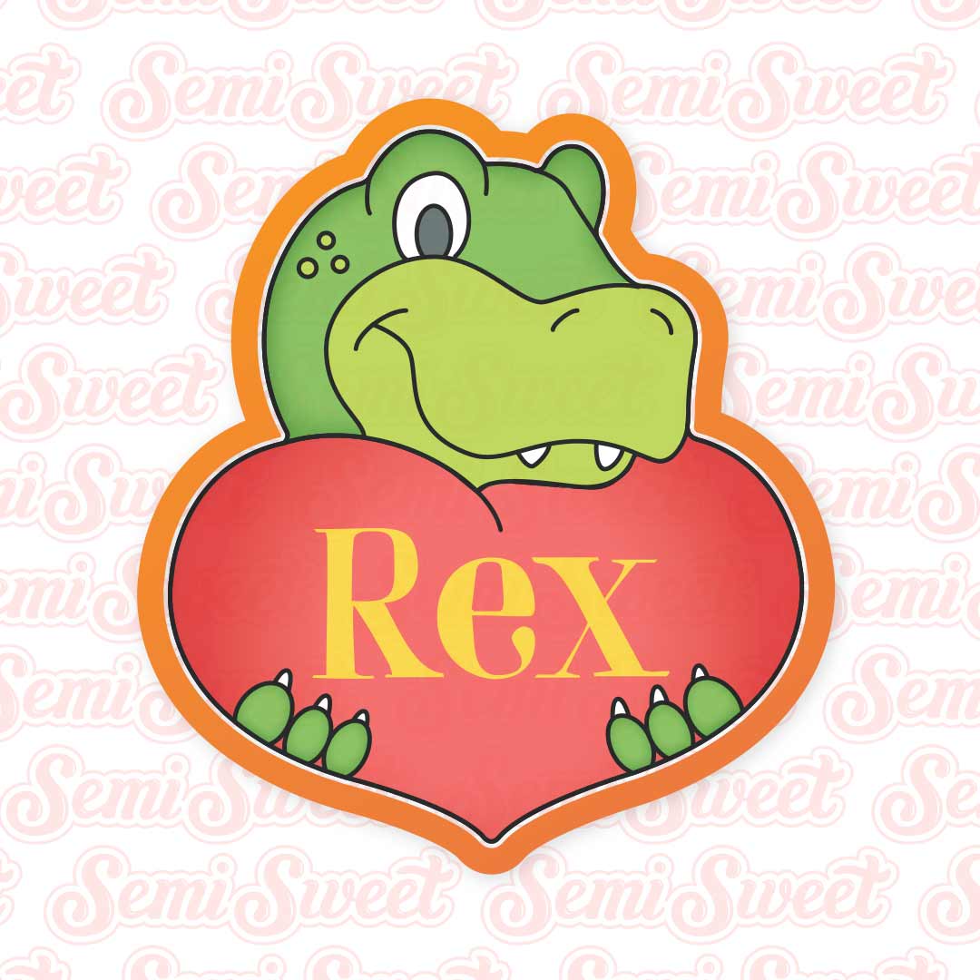 Dinosaur with Heart Cookie Cutter | Semi Sweet Designs