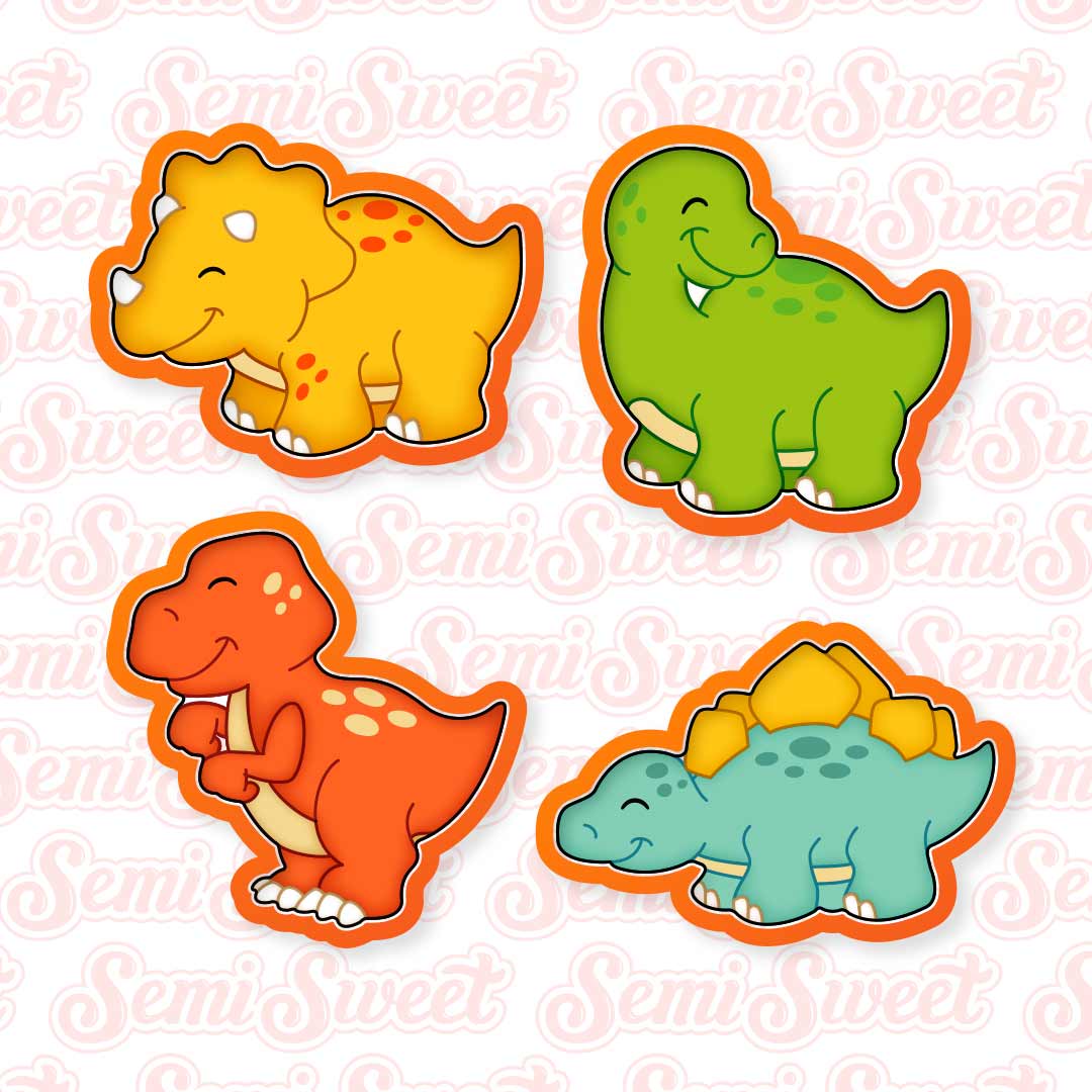 Dinosaur Cookie Cutter Set | Semi Sweet Designs