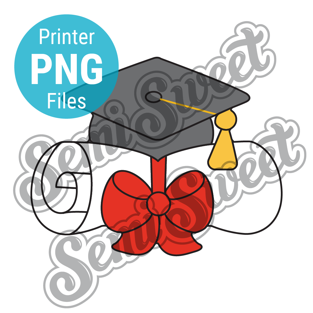 Graduation Cap Diploma with Bow - PNG Images | Semi Sweet Designs