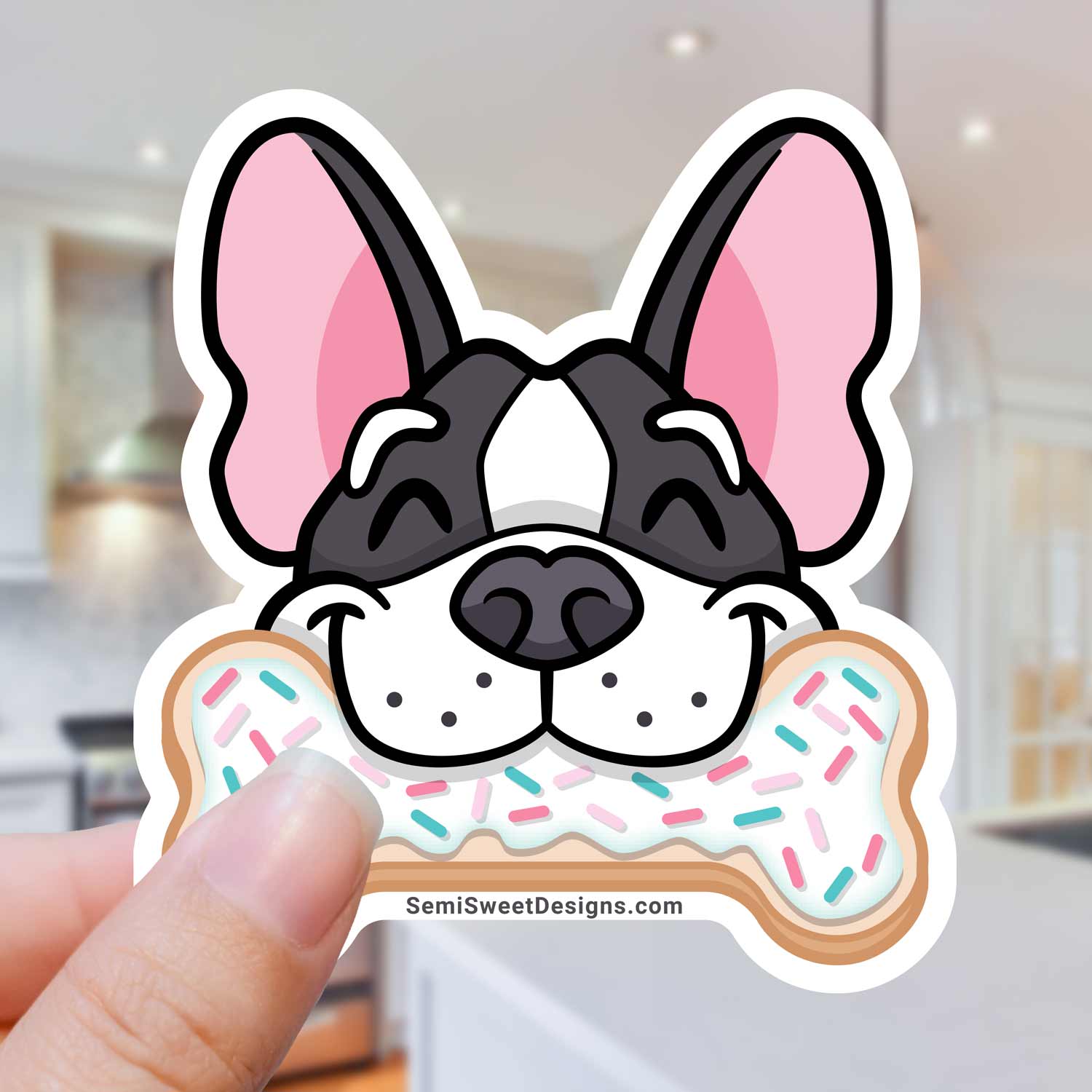 Dog and Cookie Bone Sticker | Semi Sweet Designs