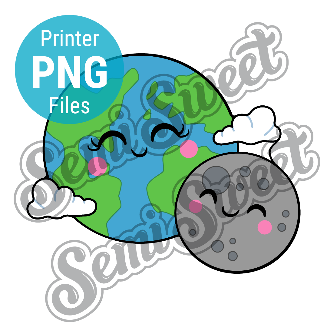 Earth & Moon - PNG Images | Semi Sweet Designs