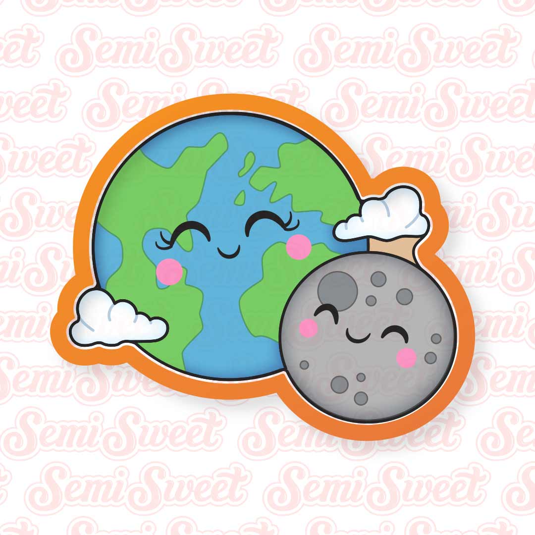 Earth & Moon Cookie Cutter | Semi Sweet Designs