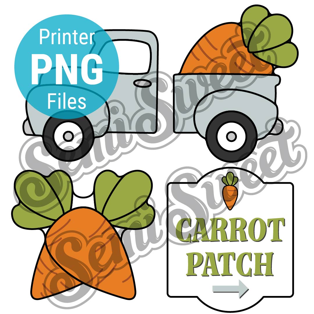 Easter Farm Carrot Truck Set - PNG Images | Semi Sweet Designs