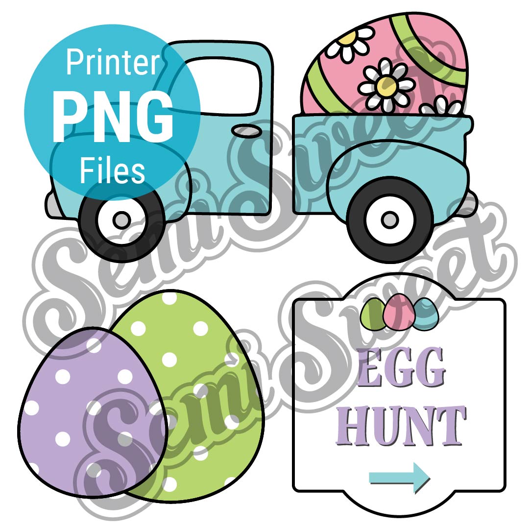 Easter Farm Egg Truck Set - PNG Images | Semi Sweet Designs