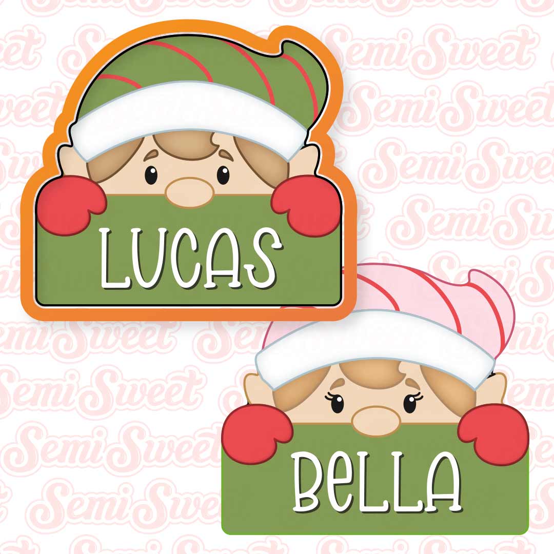 Elf Name Plaque Cookie Cutter