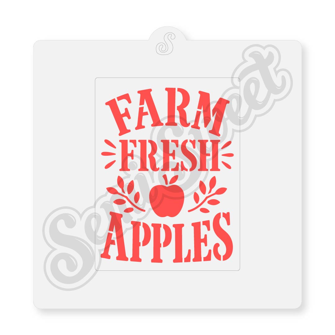 Farm Fresh Apples Rectangle Cookie Stencil