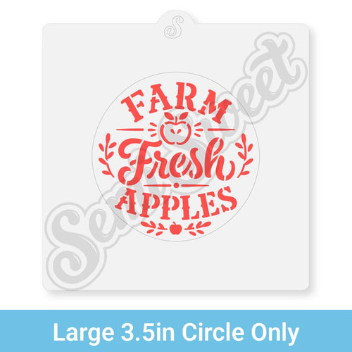 Farm Fresh Apples Circle Cookie Stencil