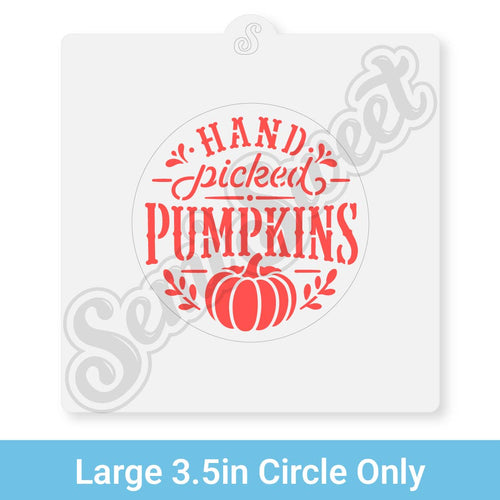Hand Picked Pumpkins Circle Cookie Stencil