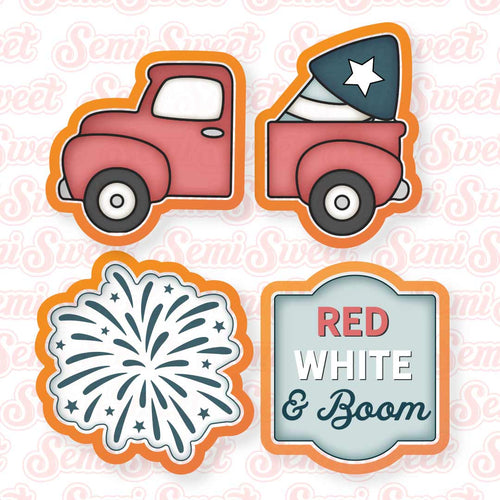 4th of July Firework Farm Truck Cookie Cutter Set