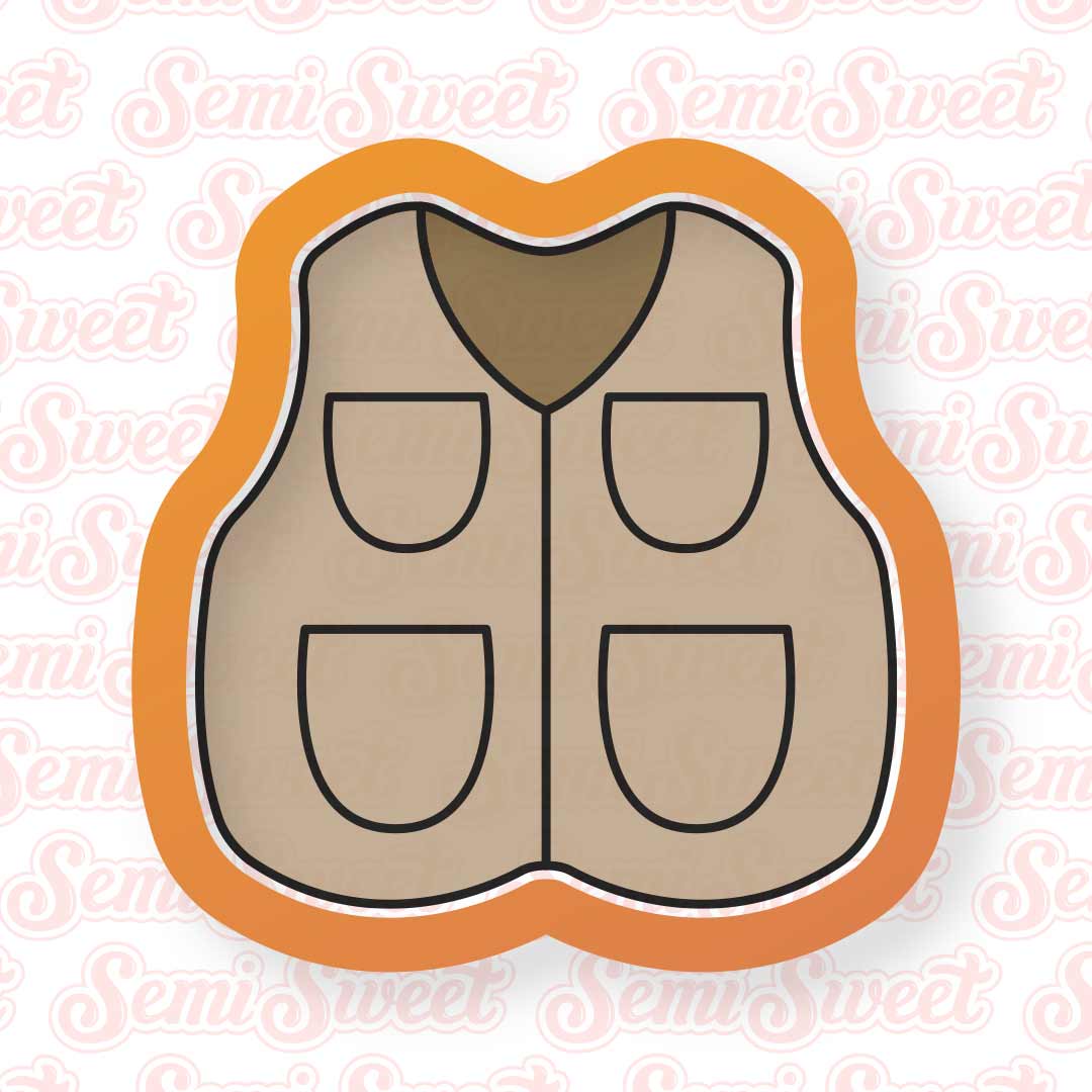 fishing vest cookie cutter