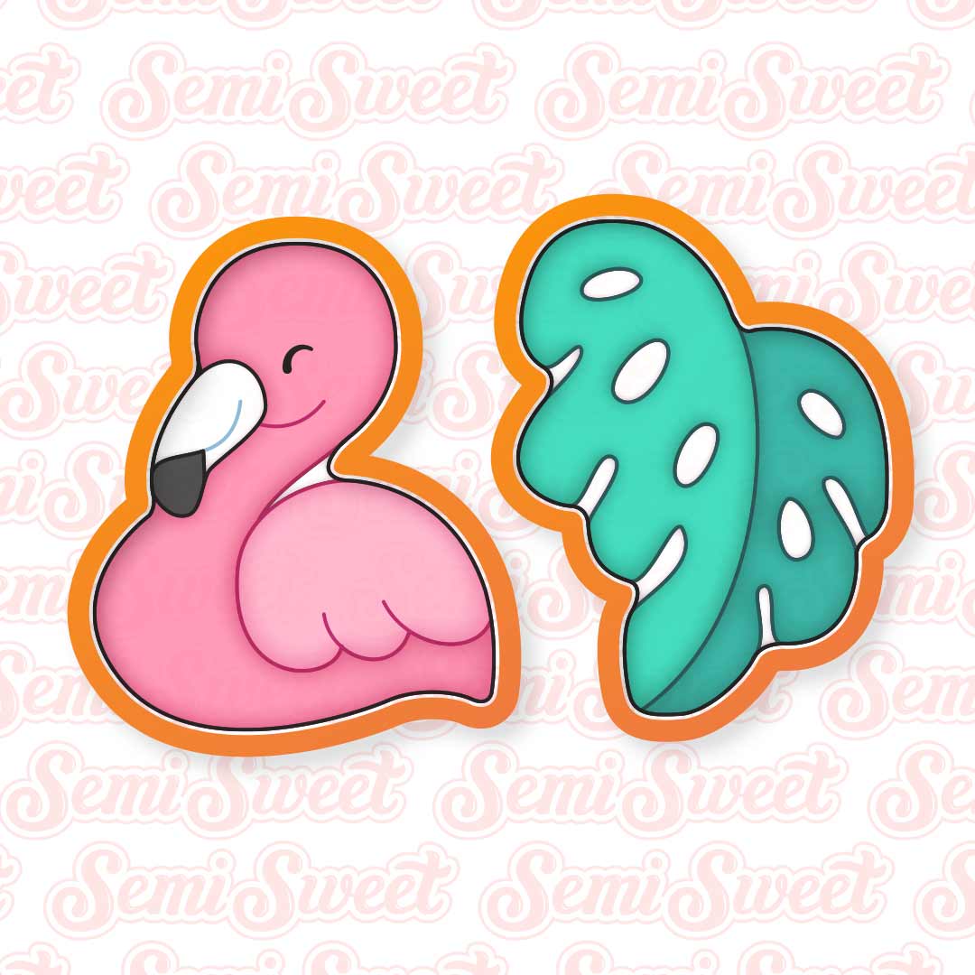 Flamingo Cookie Platter Set | Semi Sweet Designs