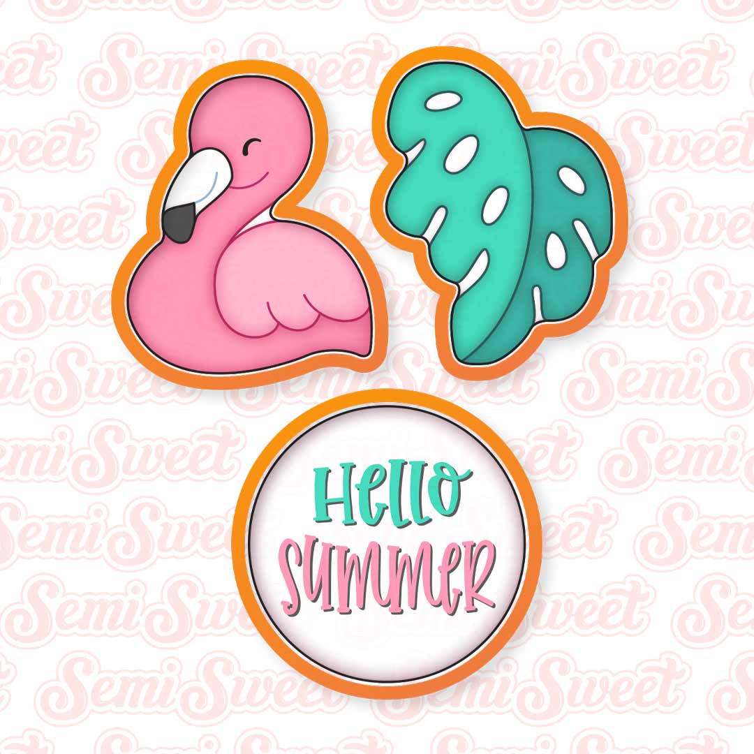 Flamingo Cookie Platter Set | Semi Sweet Designs