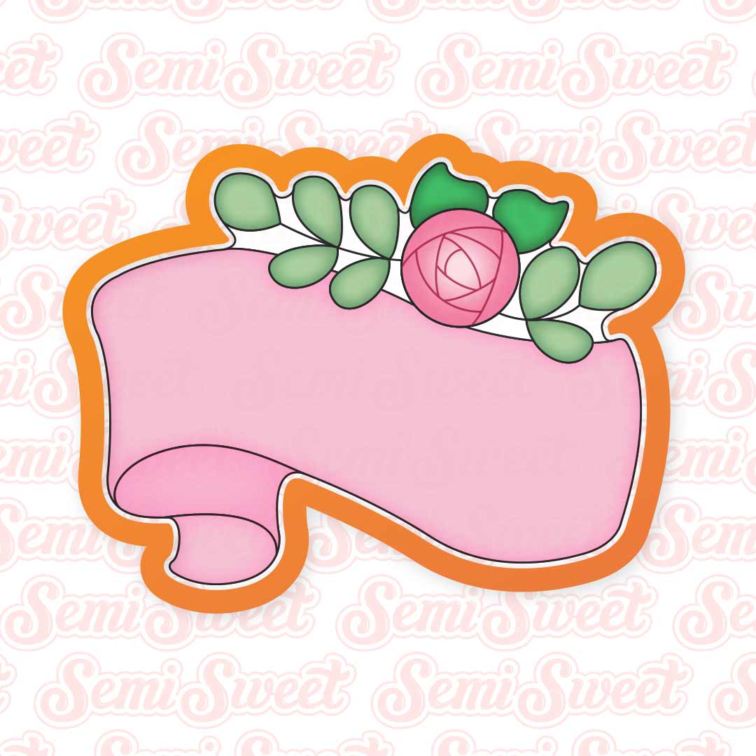 Floral Banner Cookie Cutter | Semi Sweet Designs